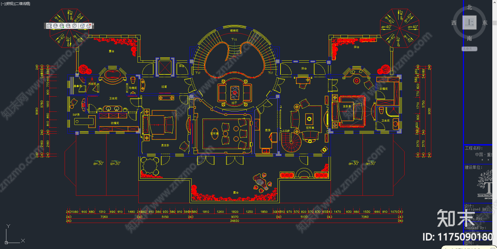 现代欧式会所cad施工图下载【ID:1175090180】