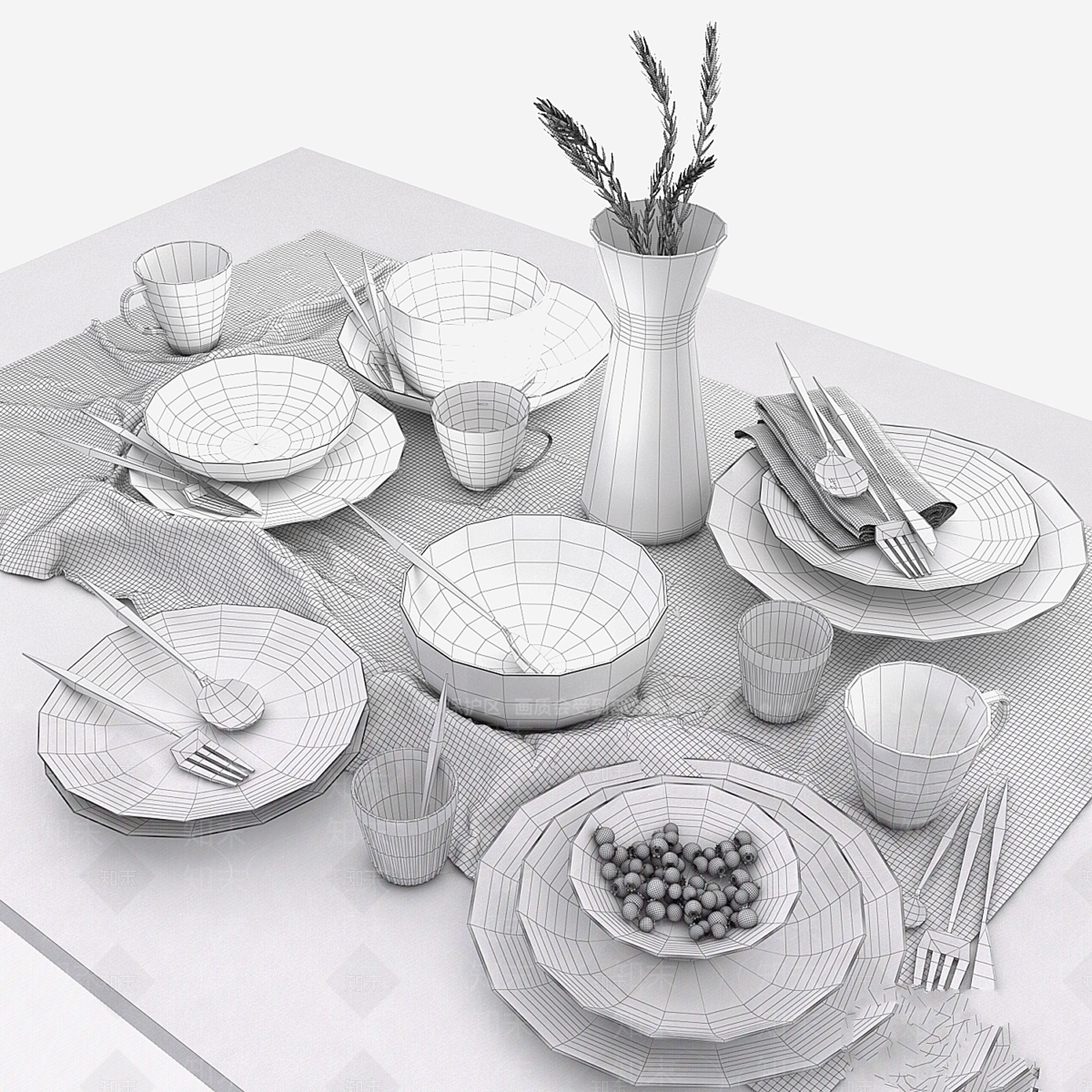 餐具3D模型下载【ID:1175102259】