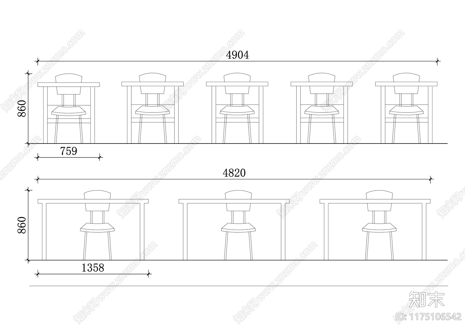 现代教室cad施工图下载【ID:1175106542】