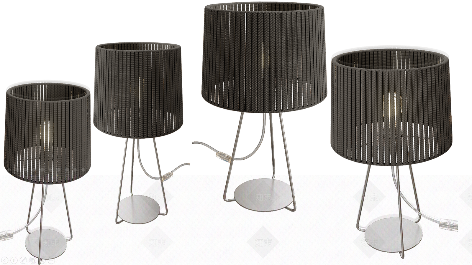 美式欧式台灯SU模型下载【ID:1175150075】