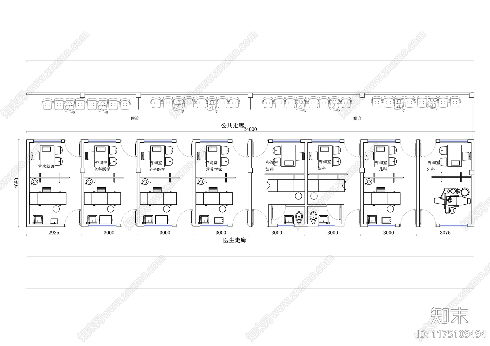 现代医院cad施工图下载【ID:1175109494】
