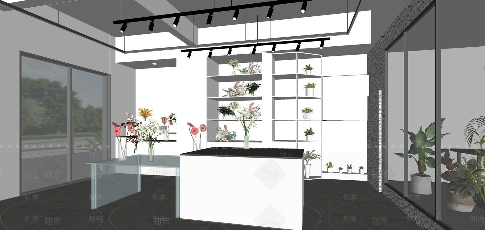 现代花店SU模型下载【ID:1175116432】