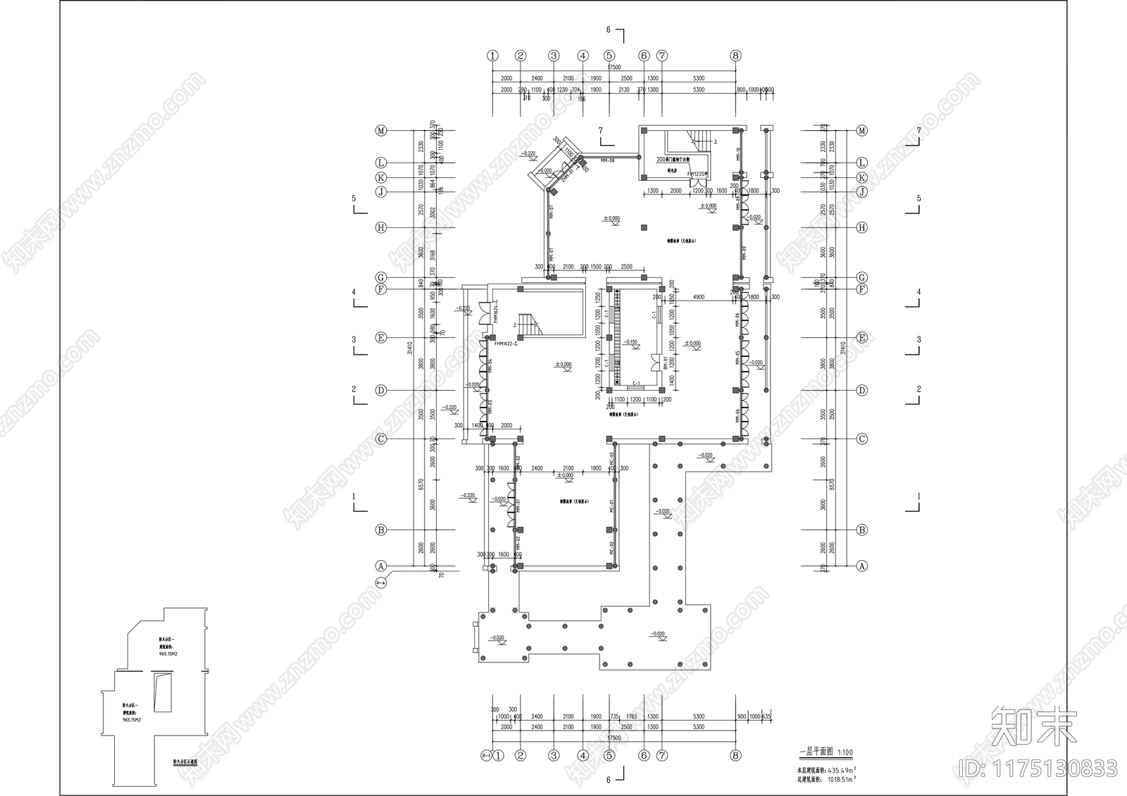 中式商业街cad施工图下载【ID:1175130833】