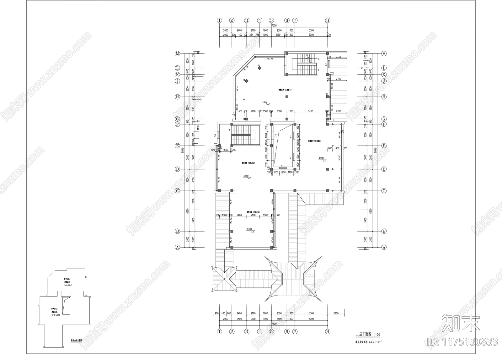 中式商业街cad施工图下载【ID:1175130833】