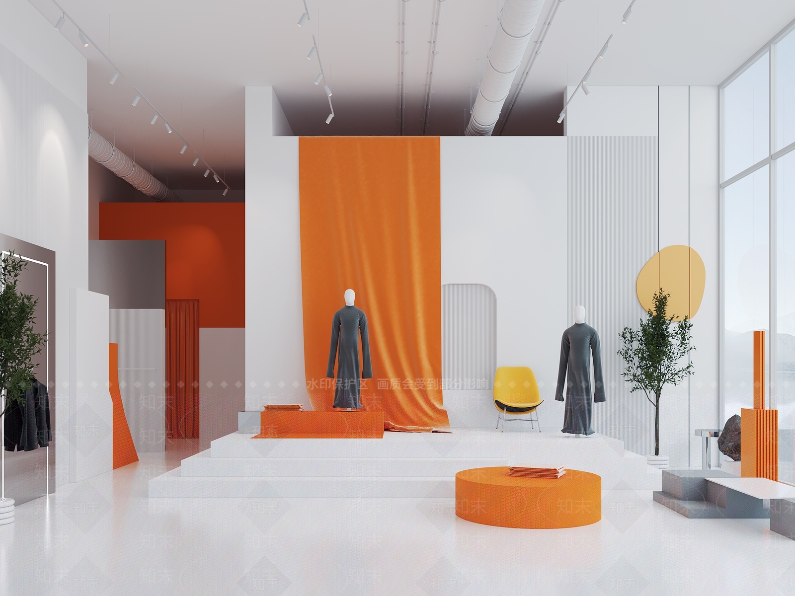 极简工业服装店3D模型下载【ID:1175131980】