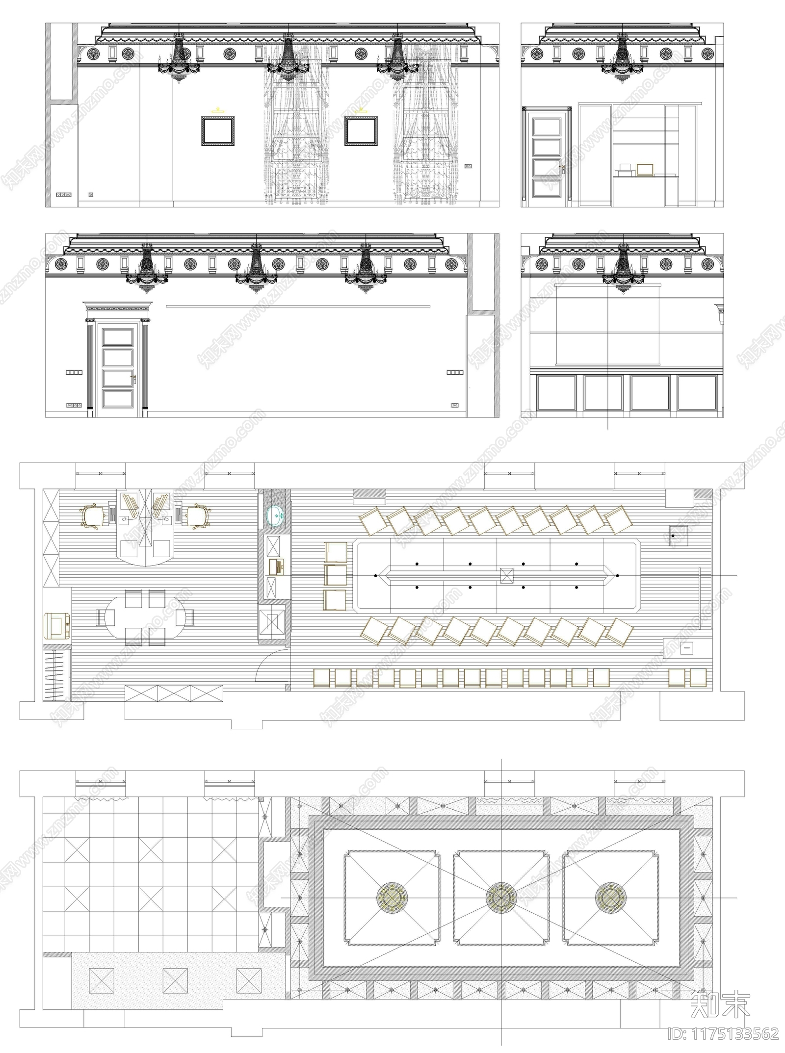 欧式会议室施工图下载【ID:1175133562】