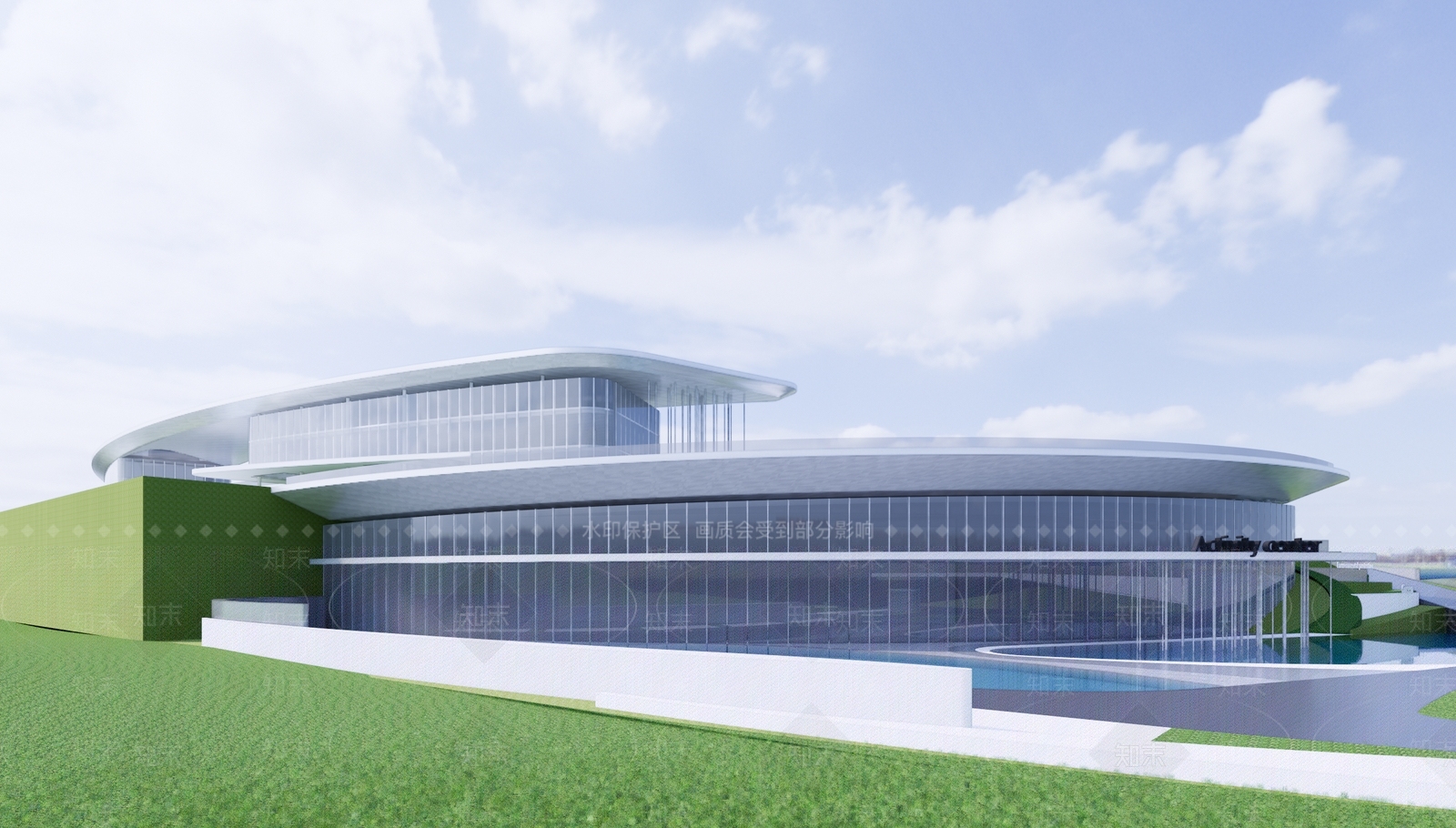 现代展览馆建筑SU模型下载【ID:1175138538】