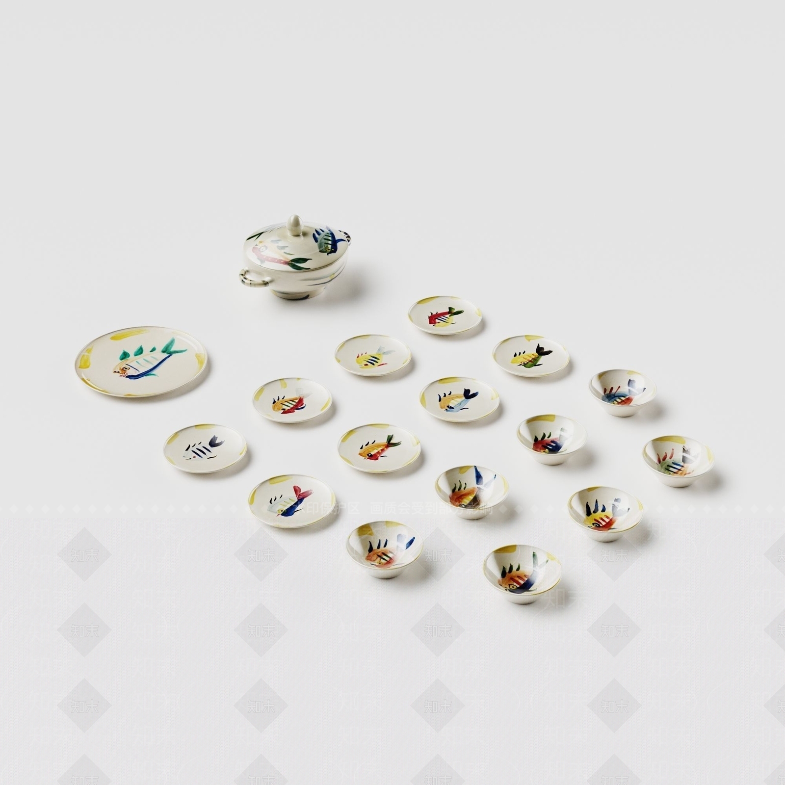 现代摆件组合3D模型下载【ID:1175139807】