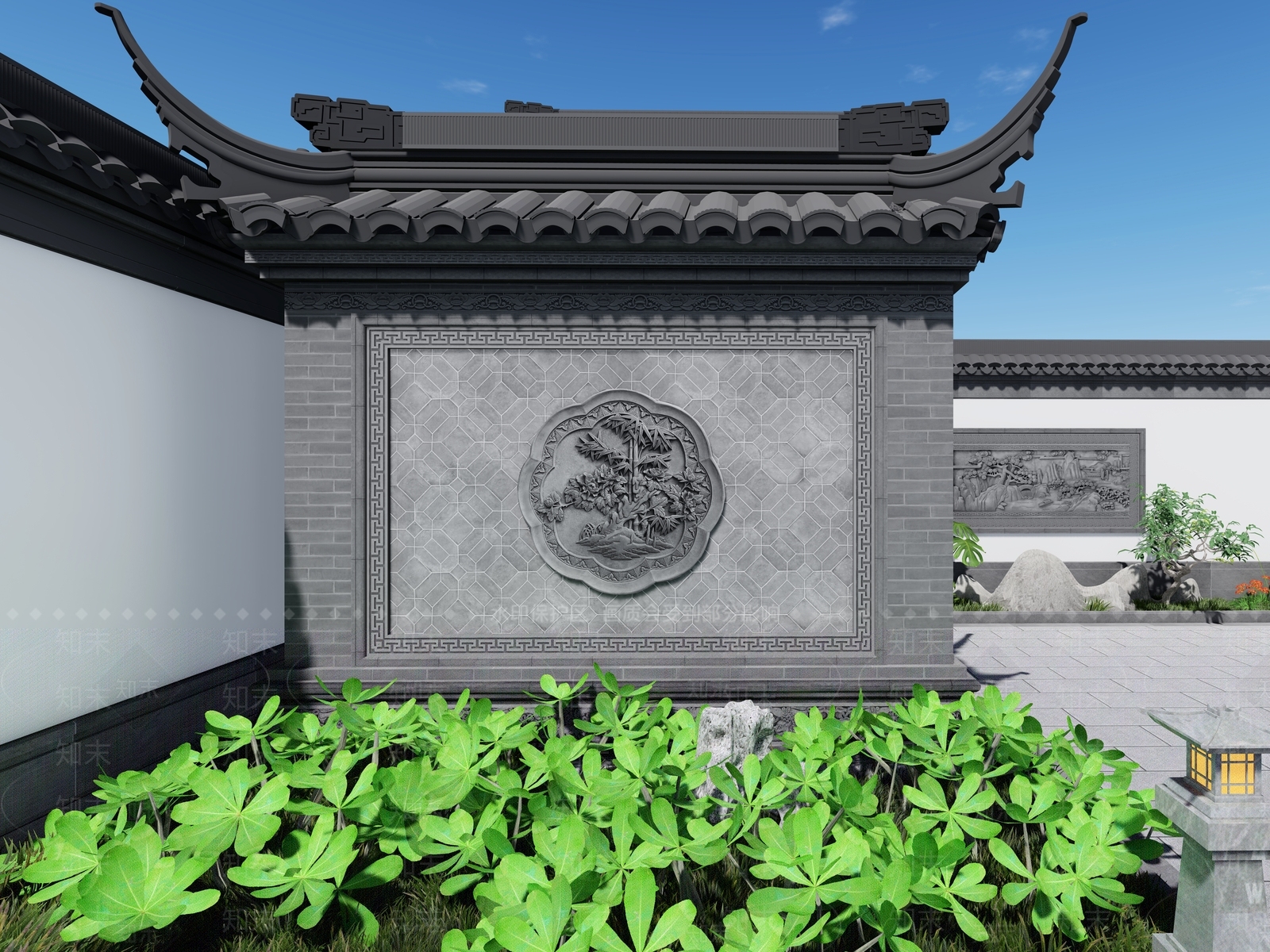 中式禅意古建筑SU模型下载【ID:1175167464】