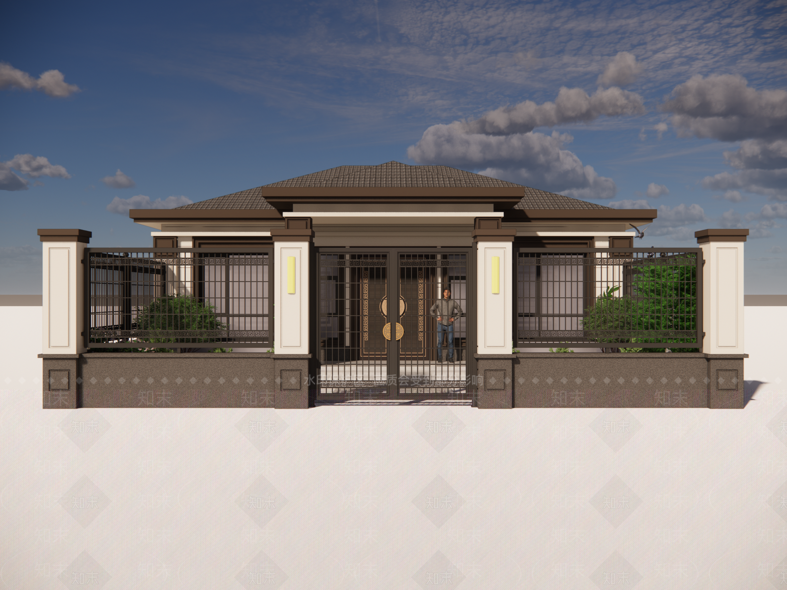 新中式中式乡村民房SU模型下载【ID:1175263242】