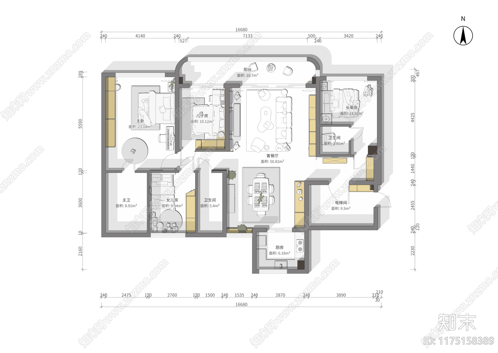 现代家装图库施工图下载【ID:1175158389】