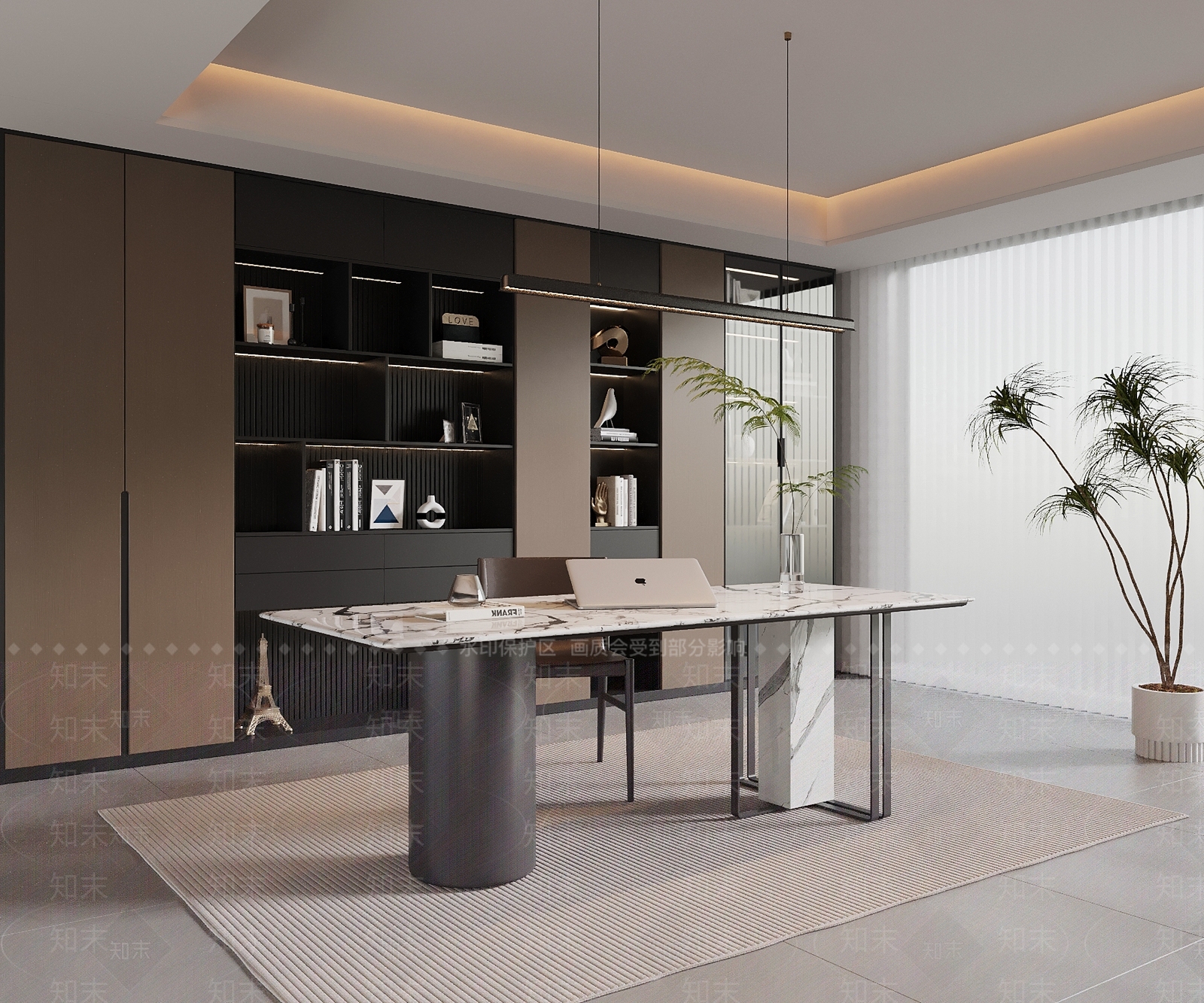 现代意式书柜SU模型下载【ID:1175170222】