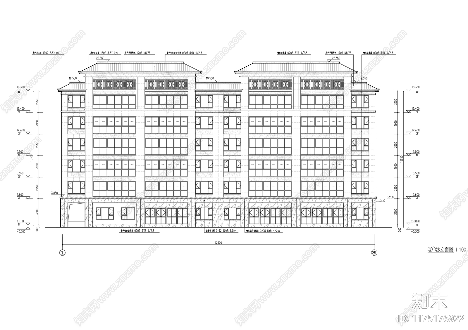 新中式住宅楼建筑cad施工图下载【ID:1175176922】