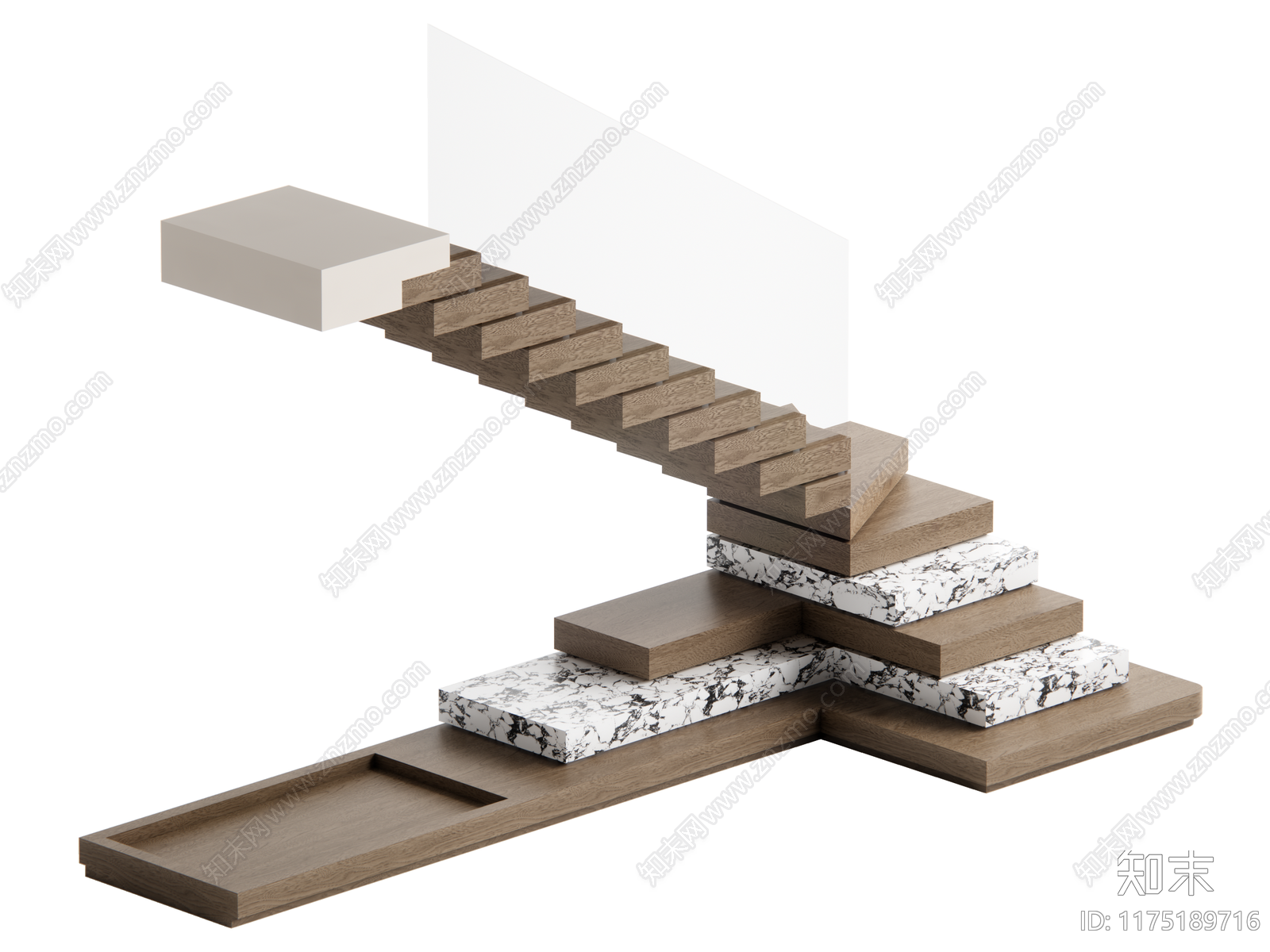 现代中古楼梯SU模型下载【ID:1175189716】
