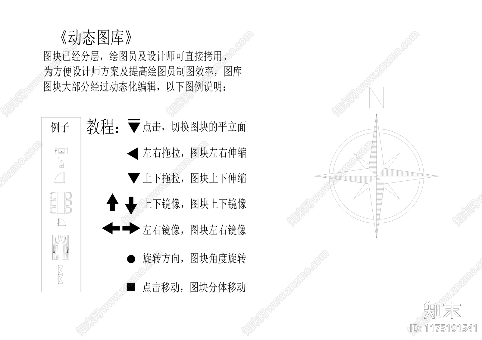 现代综合家具图库cad施工图下载【ID:1175191541】