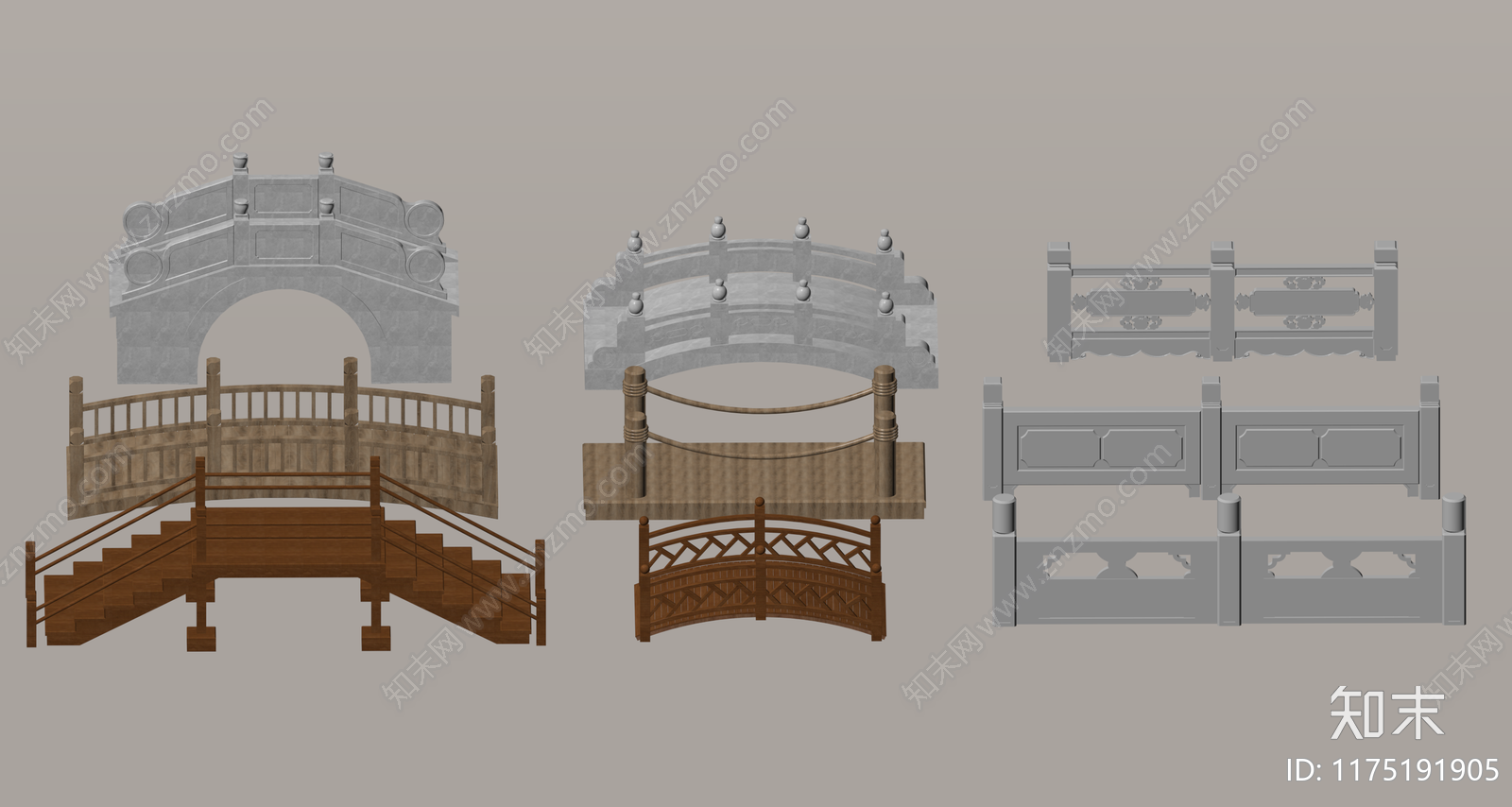 新中式景观桥SU模型下载【ID:1175191905】