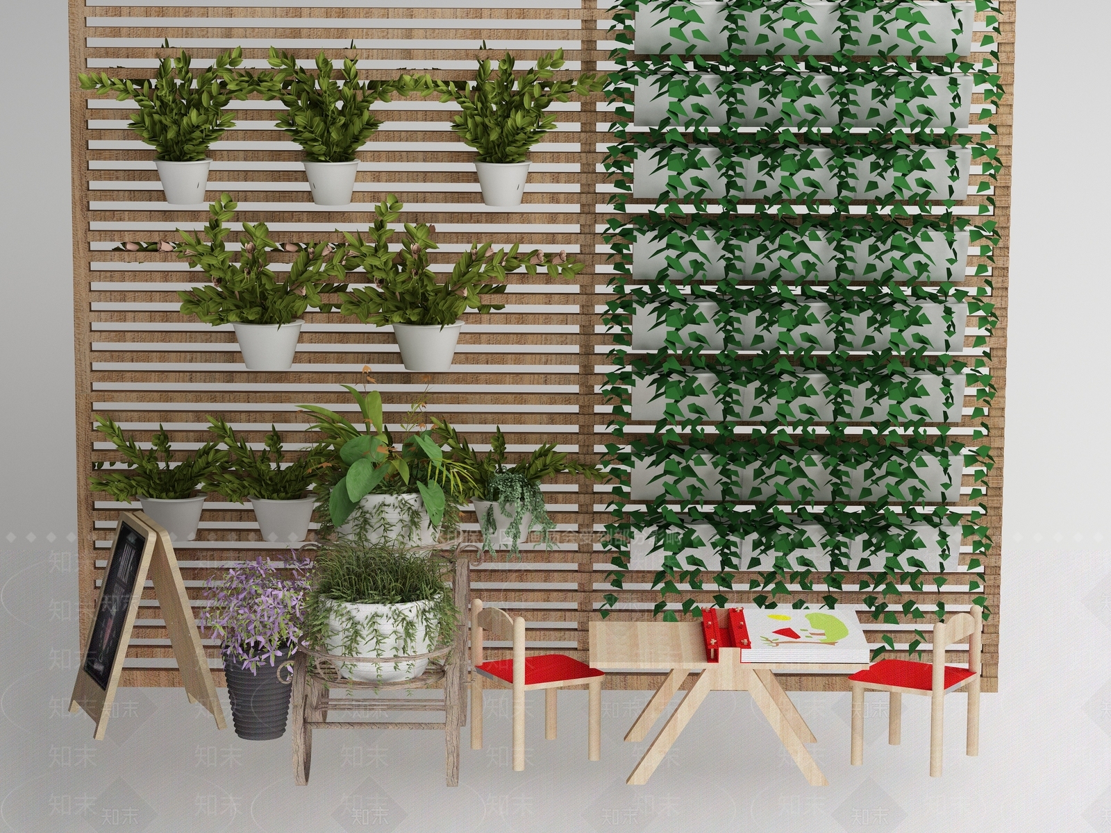 绿植墙3D模型下载【ID:1175195870】