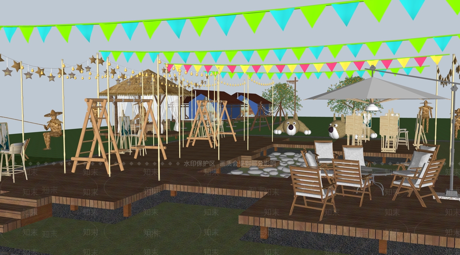 现代乡村公园SU模型下载【ID:1175203311】