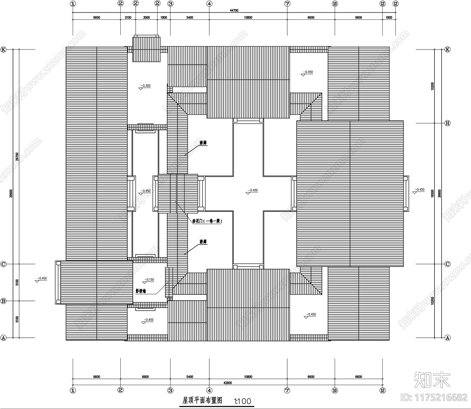 中式四合院cad施工图下载【ID:1175216682】