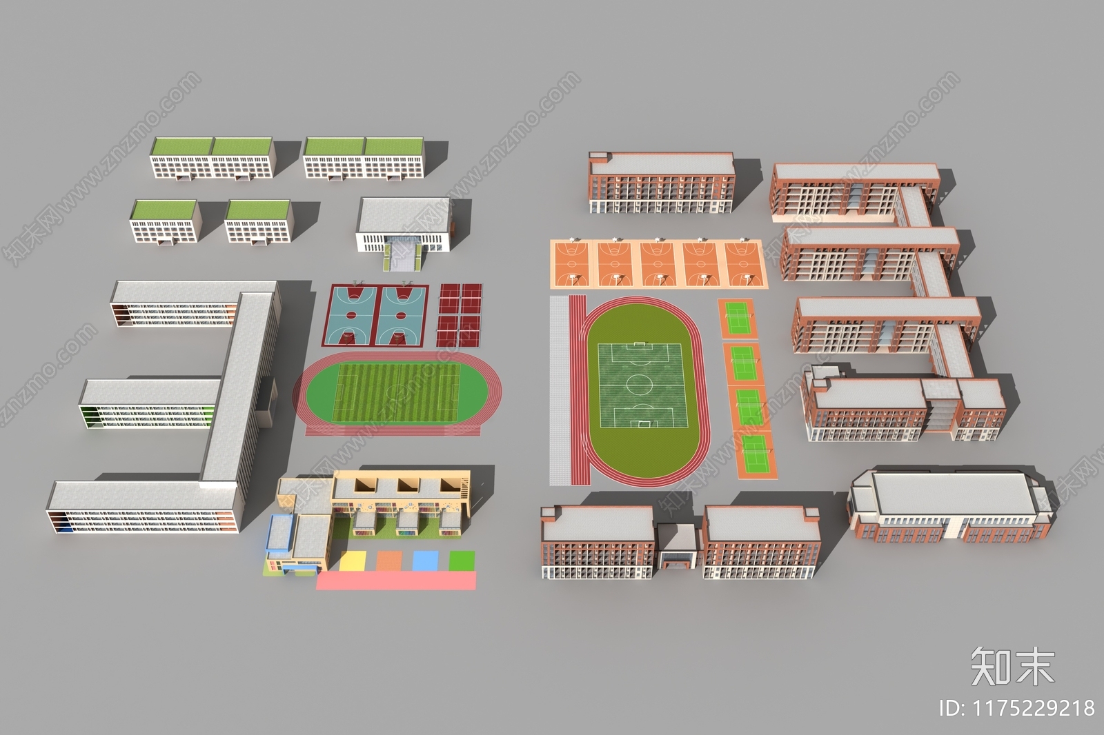 现代简约学校建筑SU模型下载【ID:1175229218】