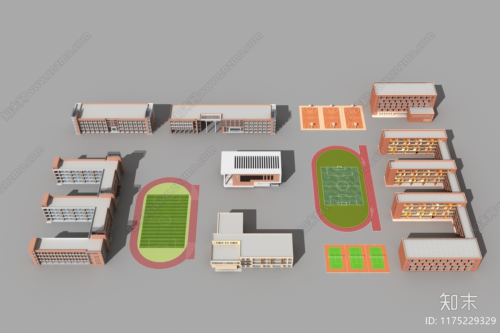 现代简约学校建筑SU模型下载【ID:1175229329】