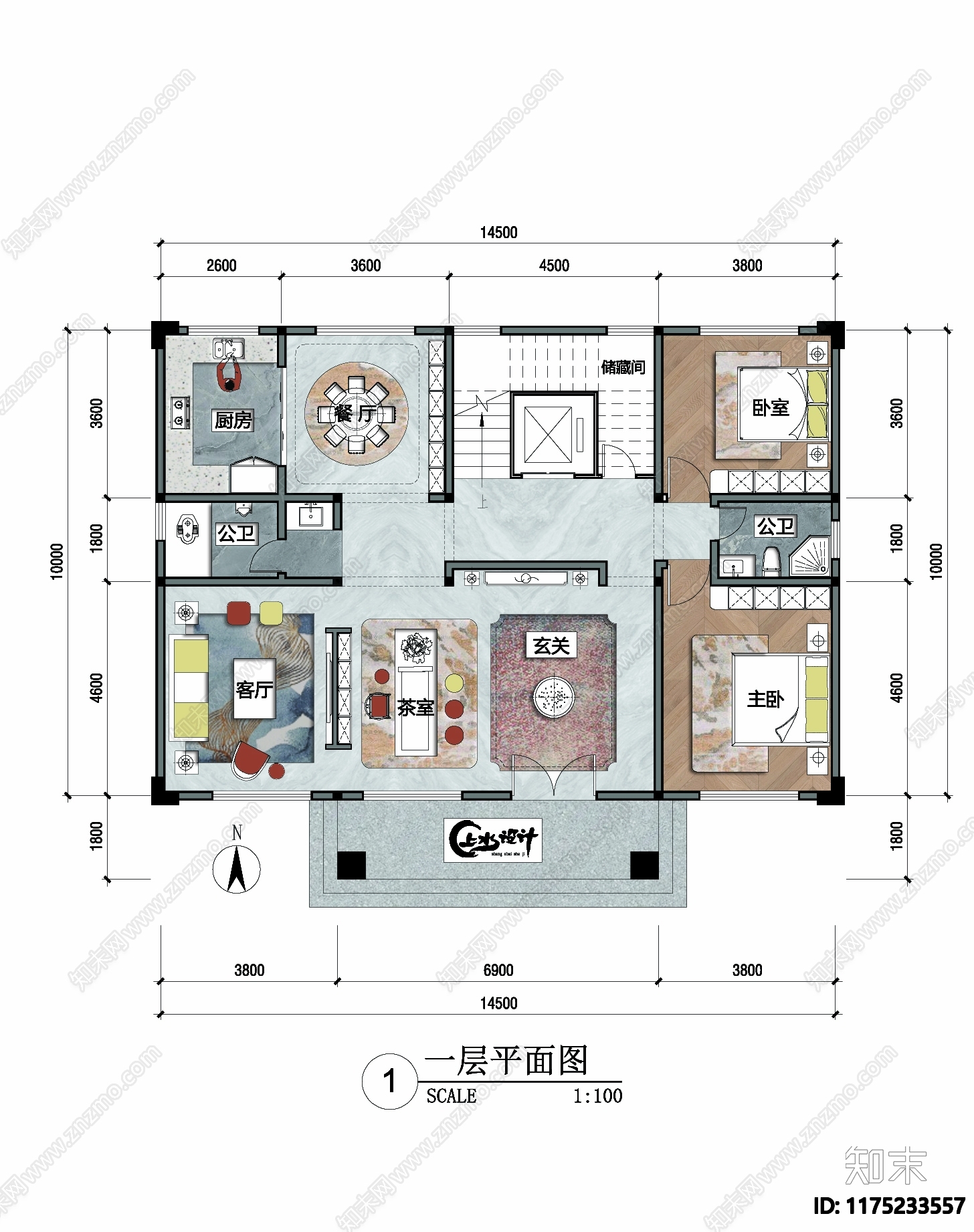 新中式欧式别墅建筑施工图下载【ID:1175233557】