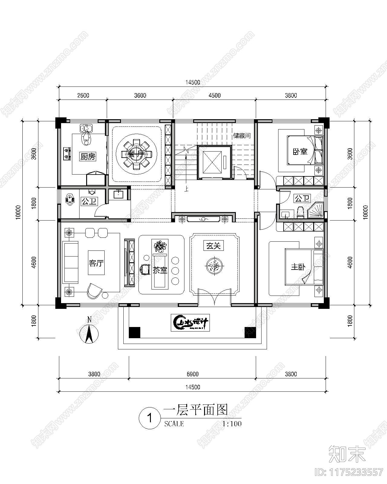 新中式欧式别墅建筑施工图下载【ID:1175233557】