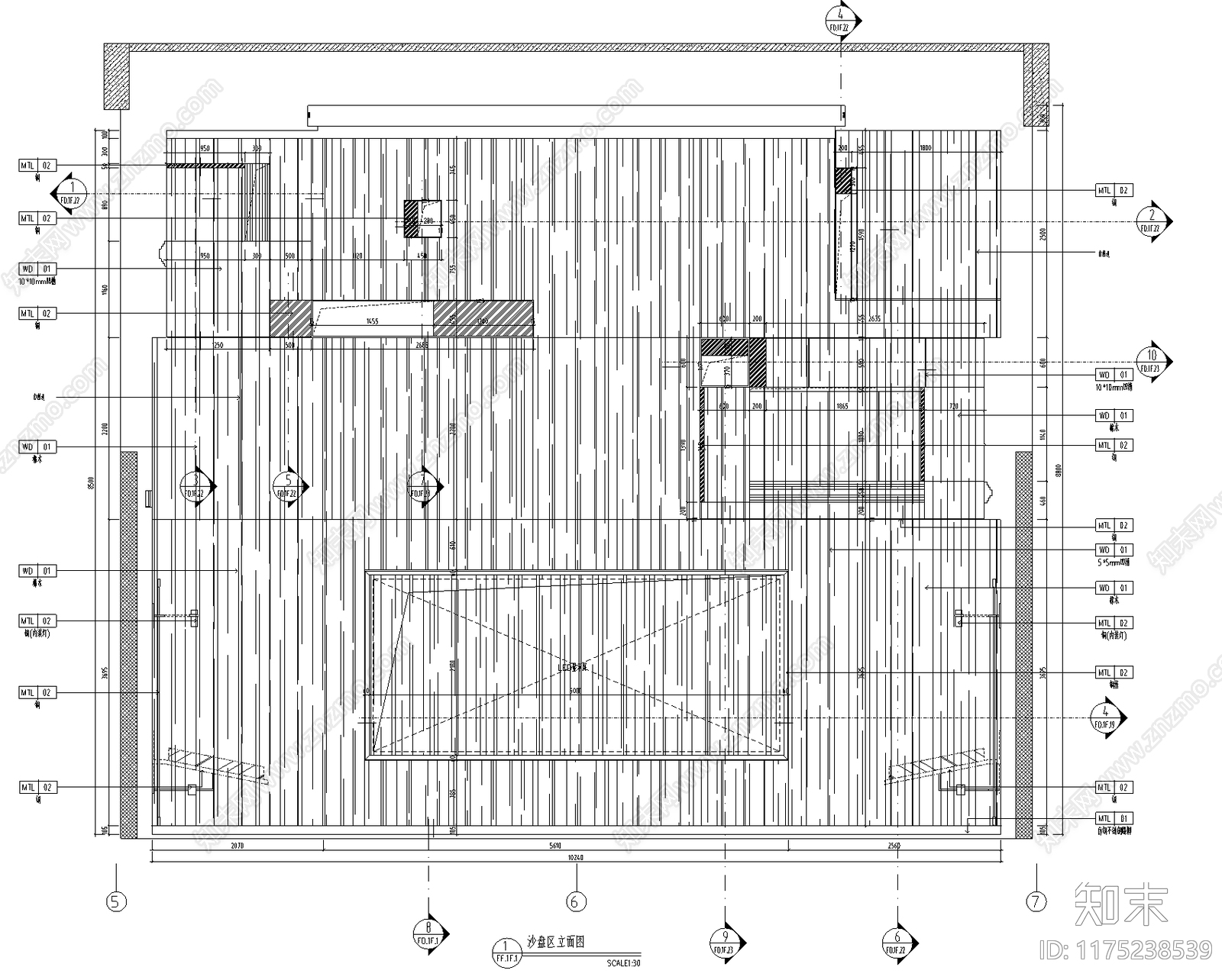 现代售楼处cad施工图下载【ID:1175238539】