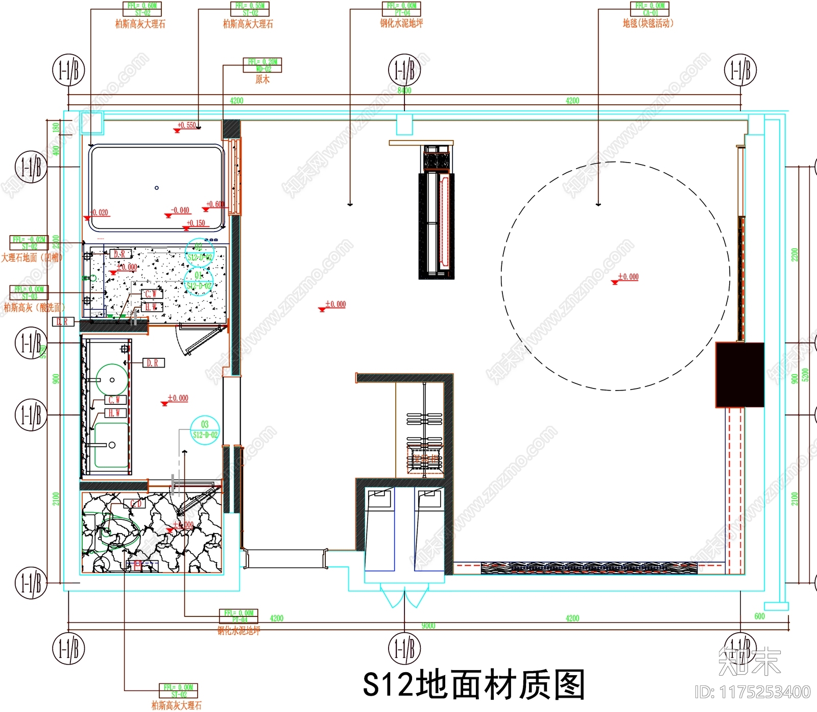 现代工装图库cad施工图下载【ID:1175253400】