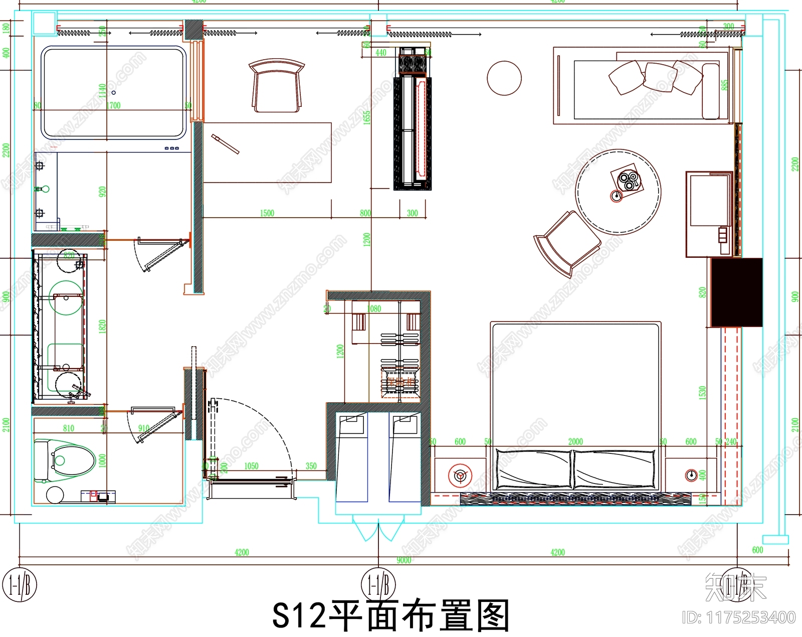 现代工装图库cad施工图下载【ID:1175253400】