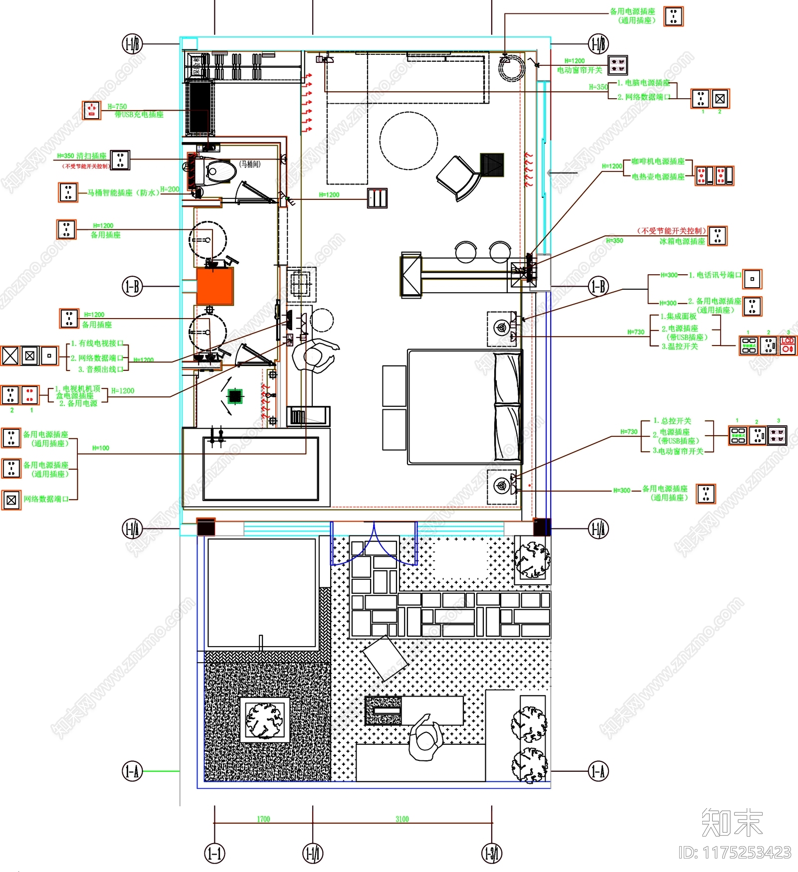 现代工装图库cad施工图下载【ID:1175253423】