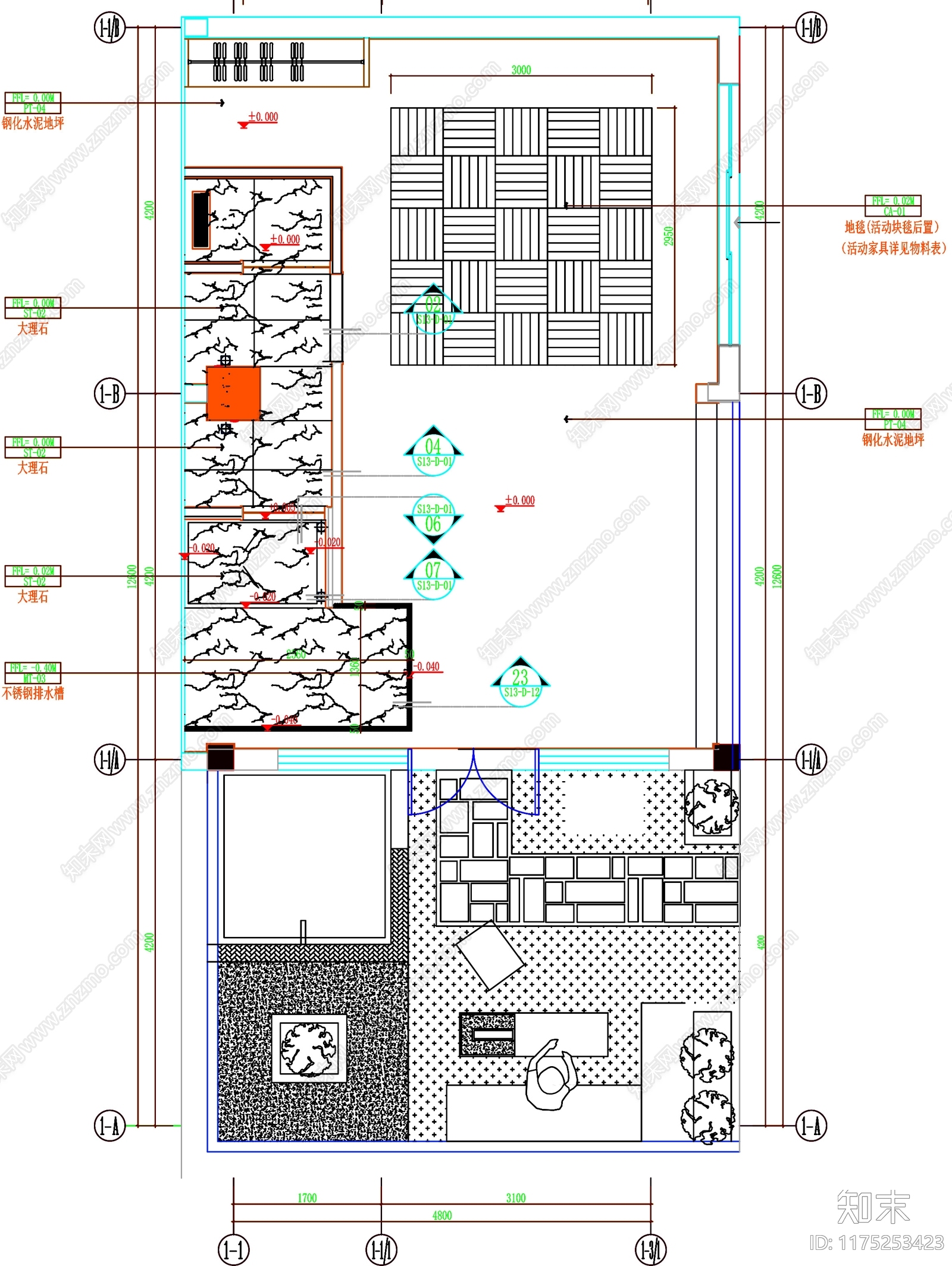 现代工装图库cad施工图下载【ID:1175253423】