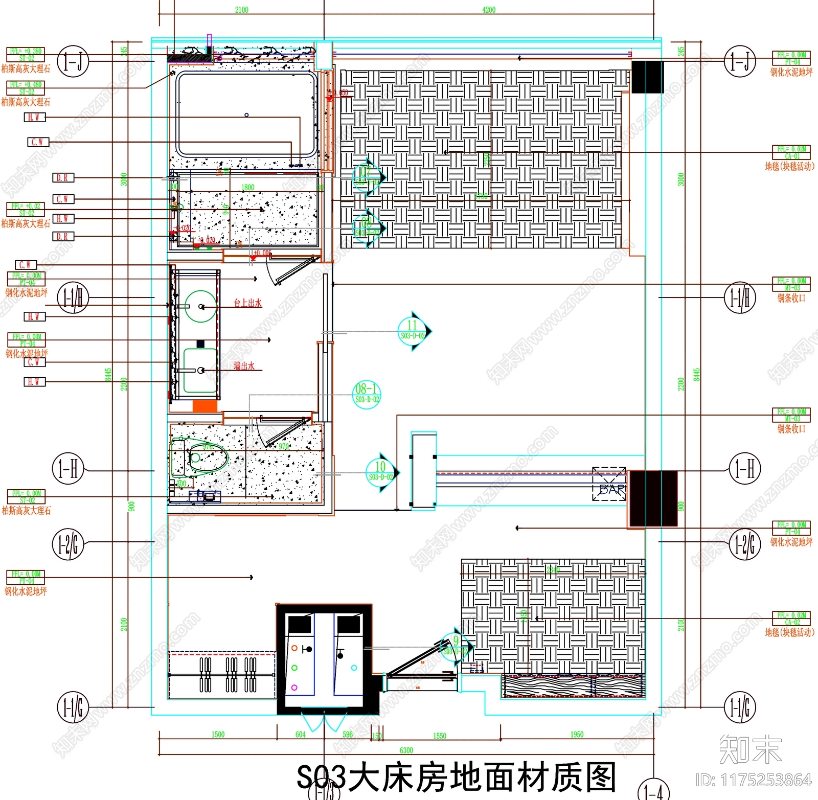 现代工装图库cad施工图下载【ID:1175253864】