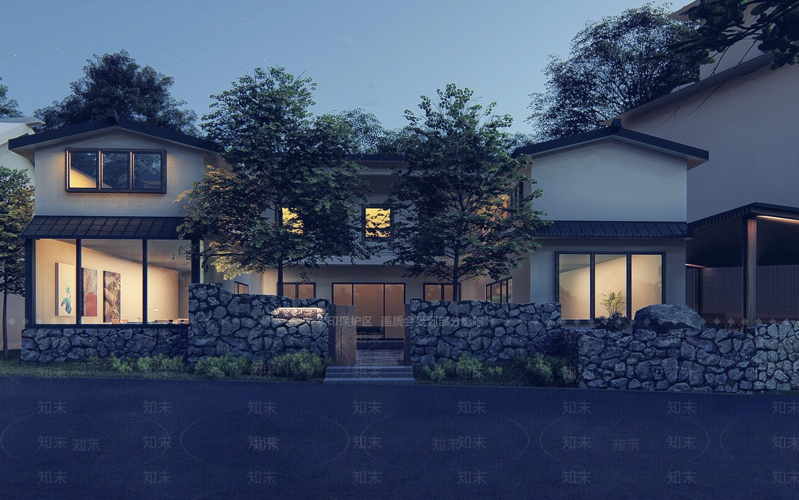 中式民宿建筑SU模型下载【ID:1175255822】