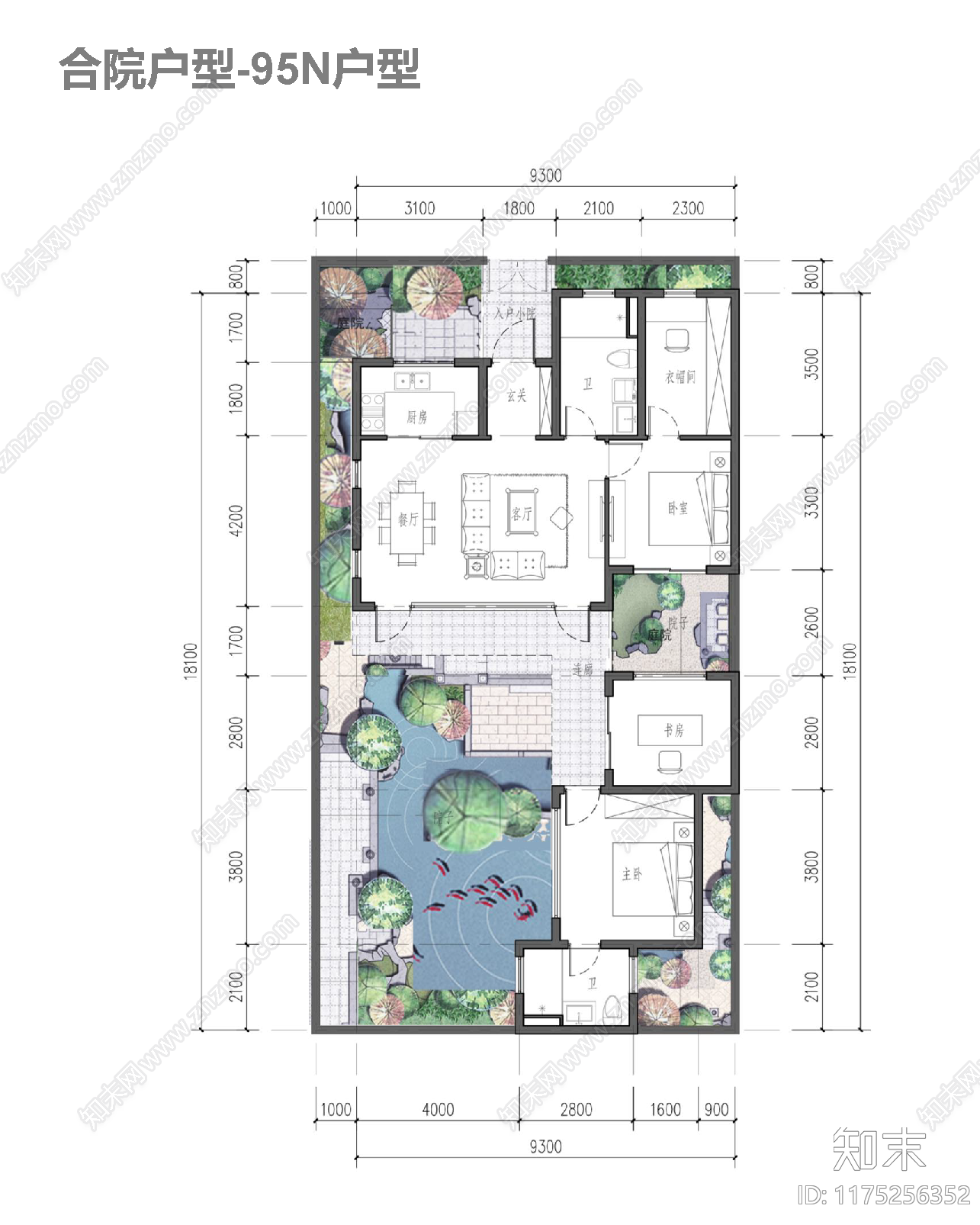 新中式中式别墅建筑cad施工图下载【ID:1175256352】