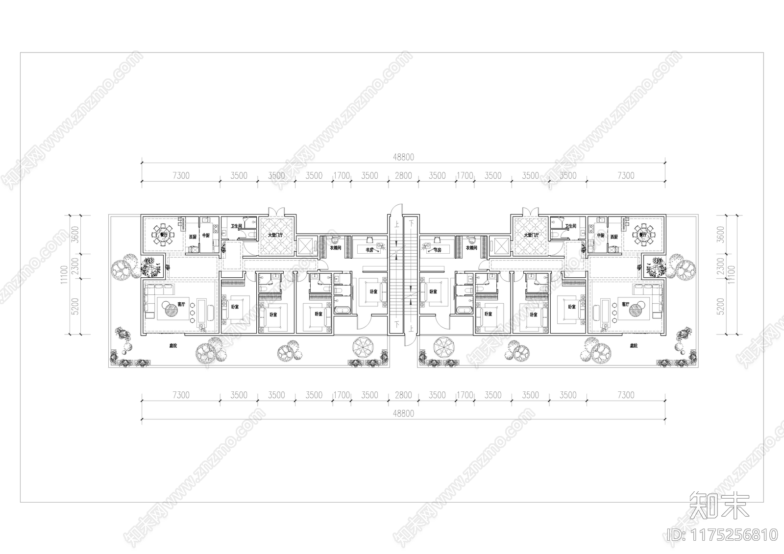 现代住宅楼建筑cad施工图下载【ID:1175256810】