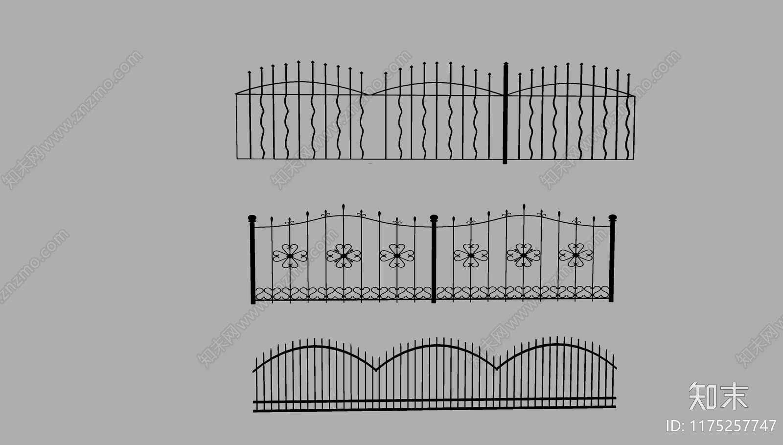 现代围栏护栏SU模型下载【ID:1175257747】