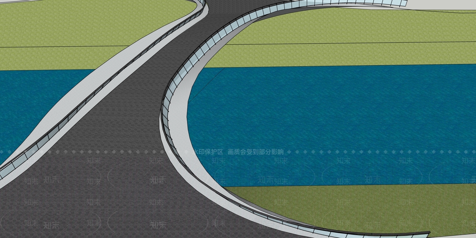 现代滨水景观SU模型下载【ID:1175258430】