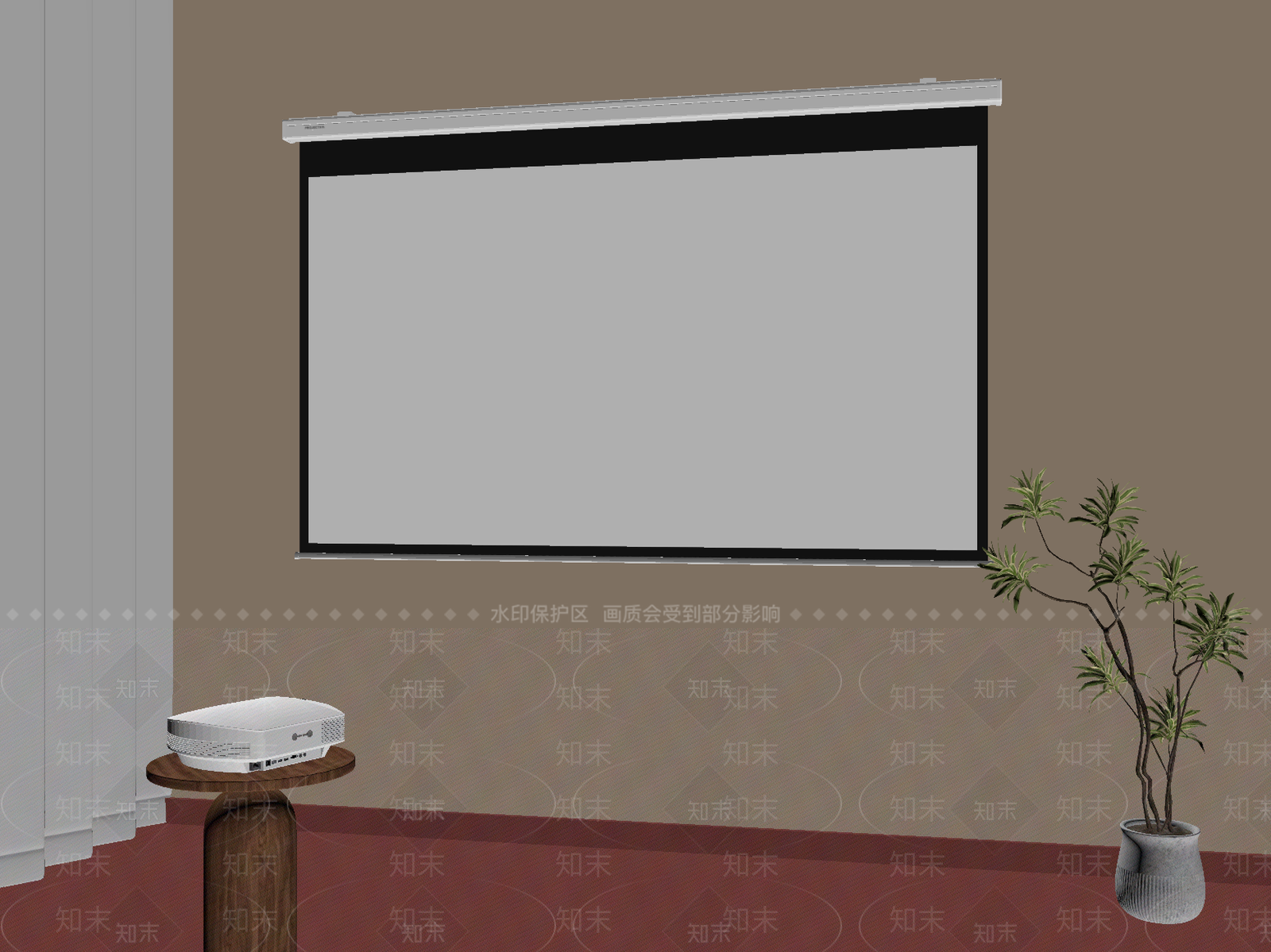 投影幕布SU模型下载【ID:1175260471】
