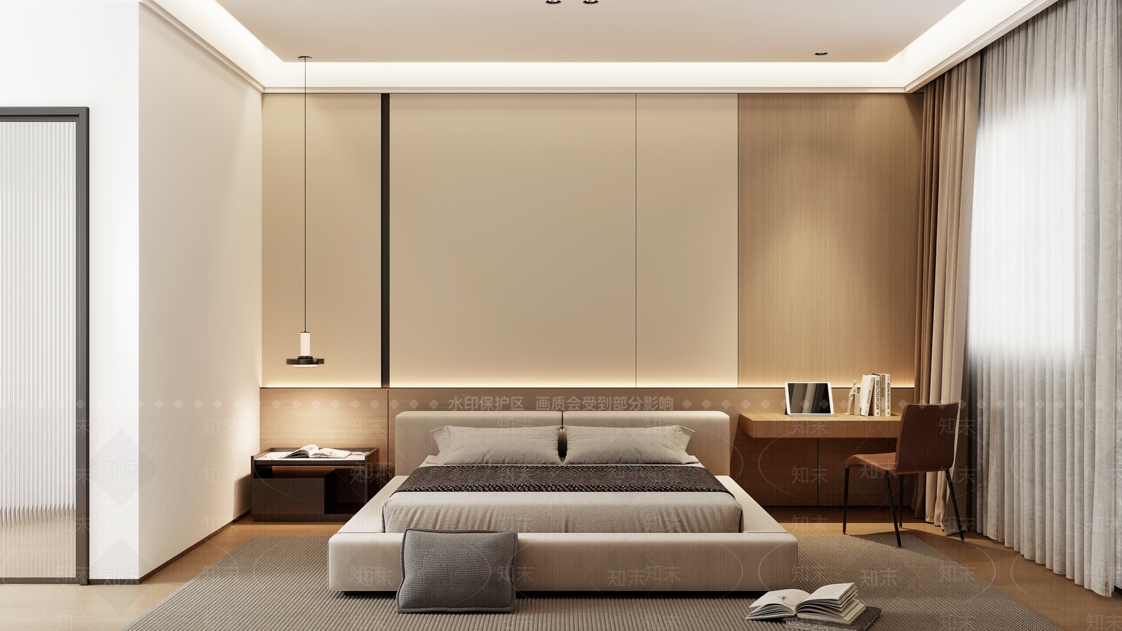低箱体双人床双人床3D模型下载【ID:1227418732】