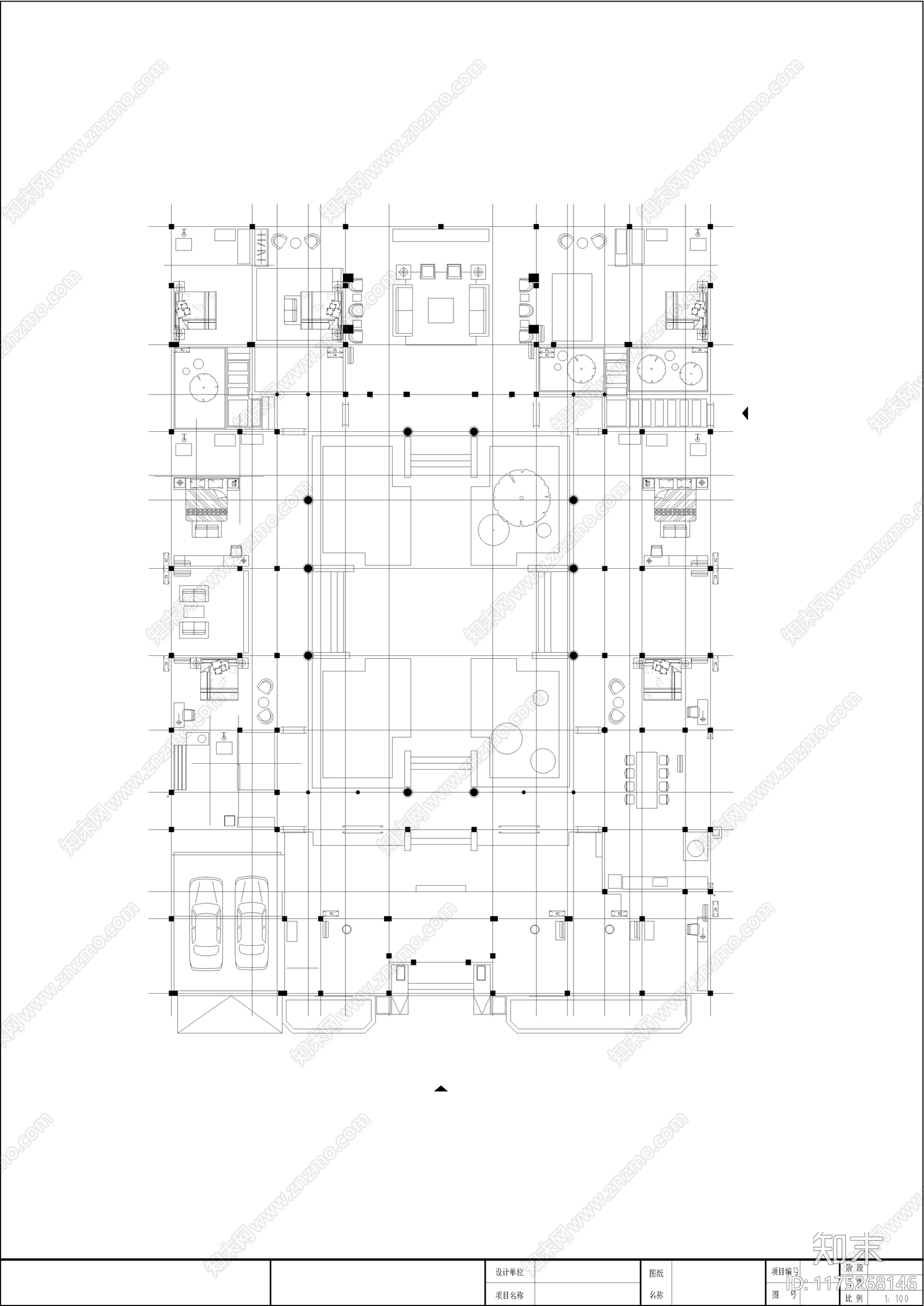 新中式四合院cad施工图下载【ID:1175268146】