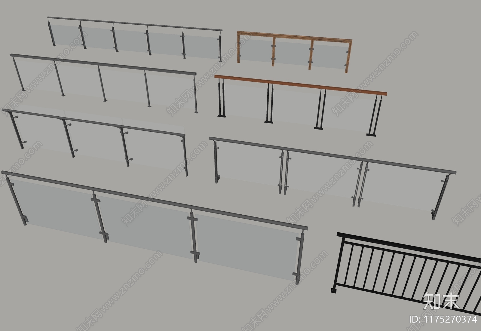 现代围栏护栏SU模型下载【ID:1175270374】