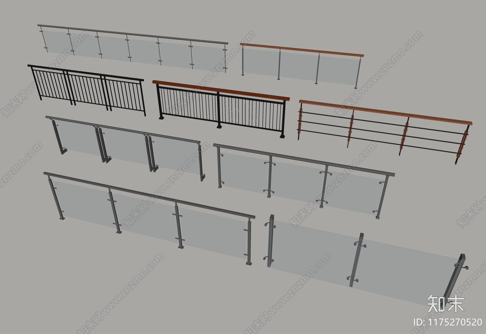 现代围栏护栏SU模型下载【ID:1175270520】