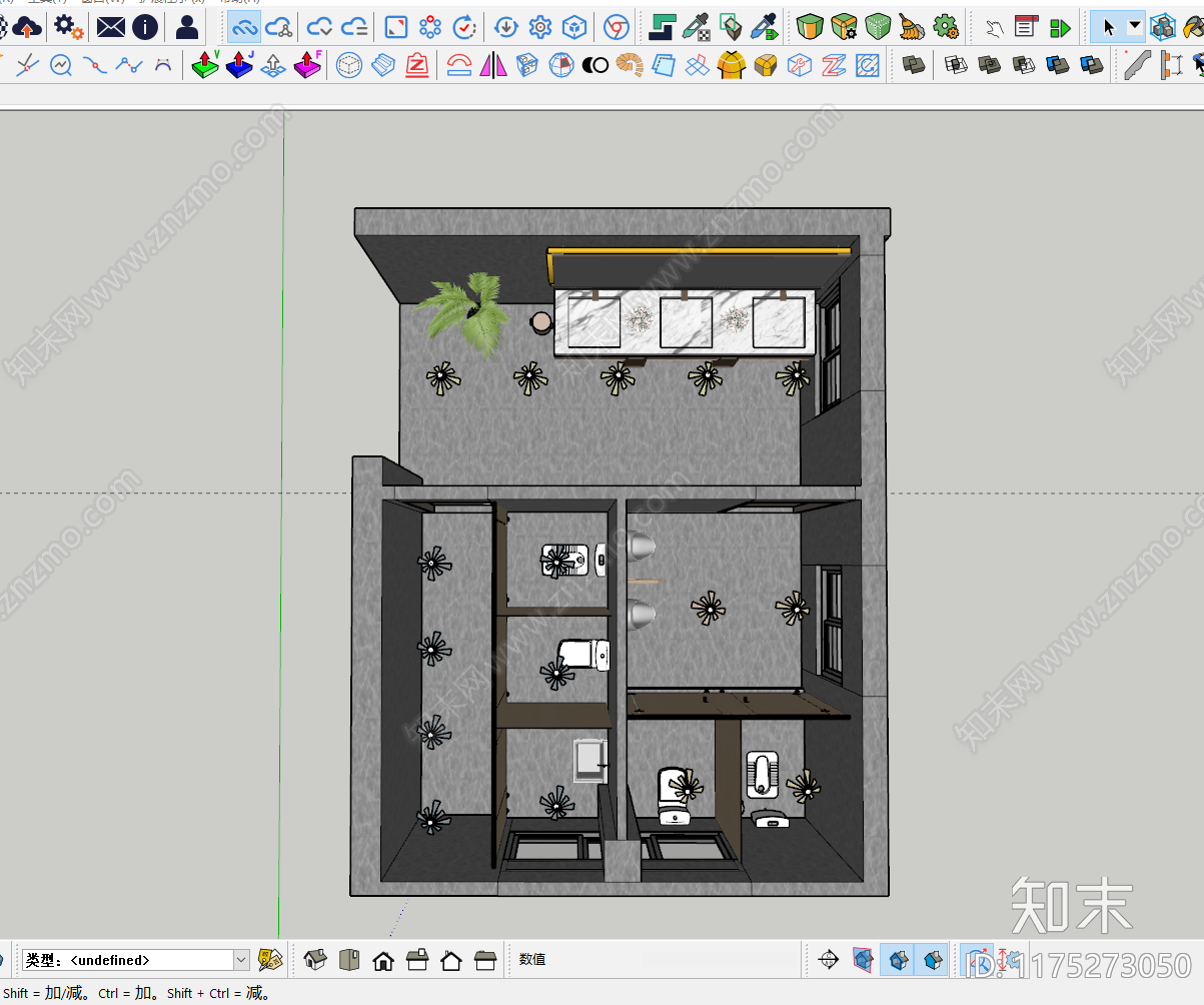 现代公共卫生间SU模型下载【ID:1175273050】