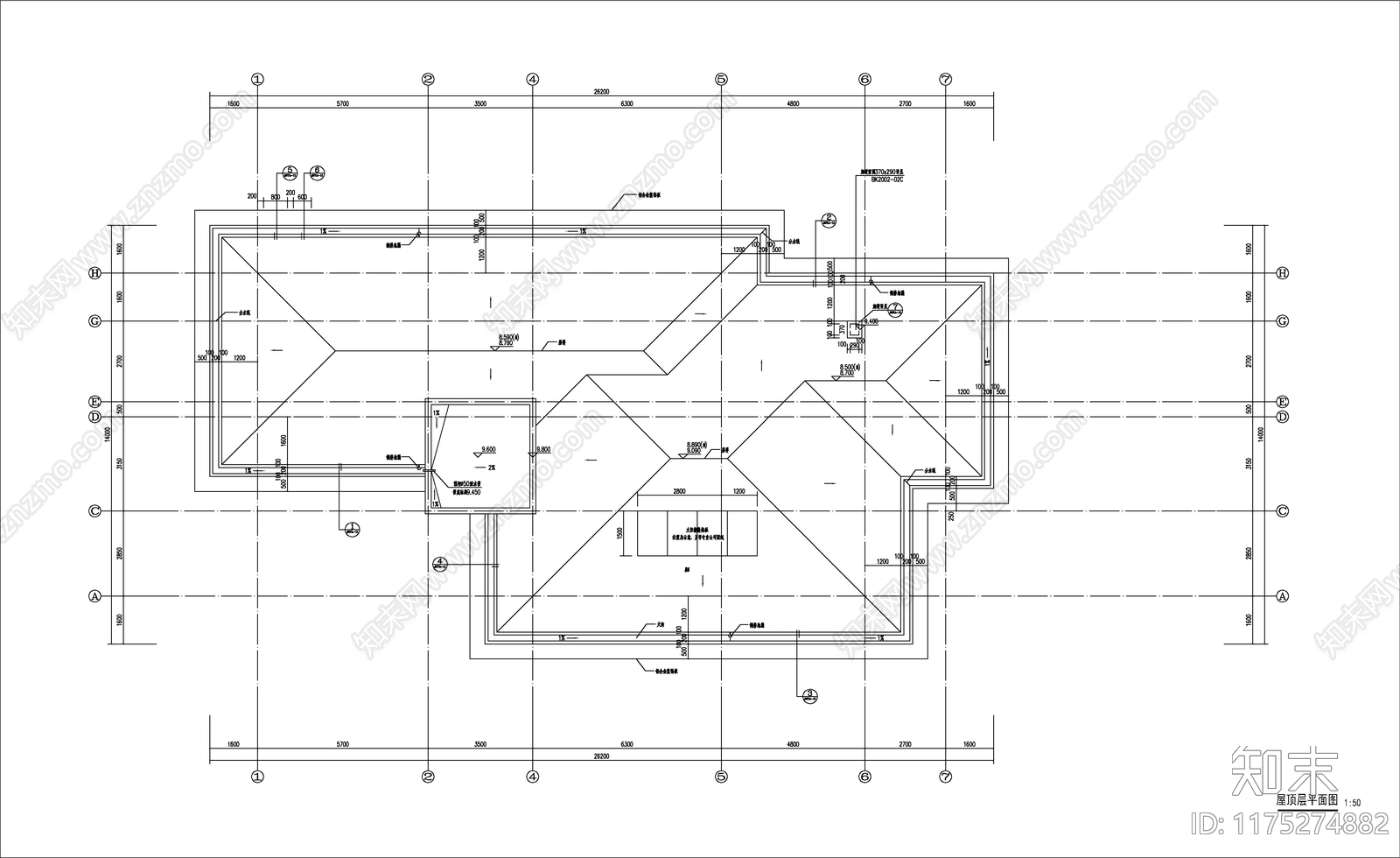 现代简约别墅建筑施工图下载【ID:1175274882】