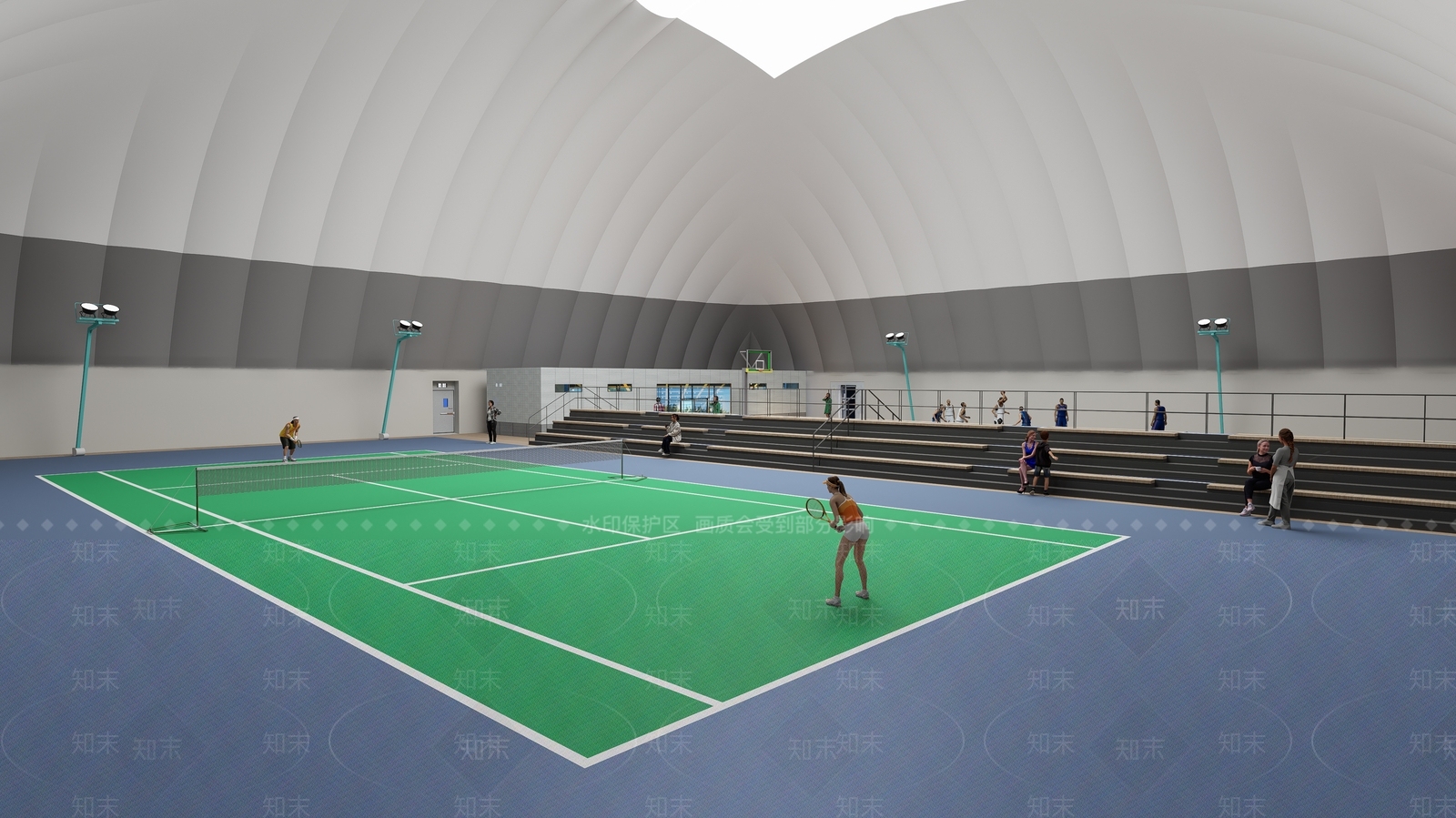现代体育建筑SU模型下载【ID:1175275519】