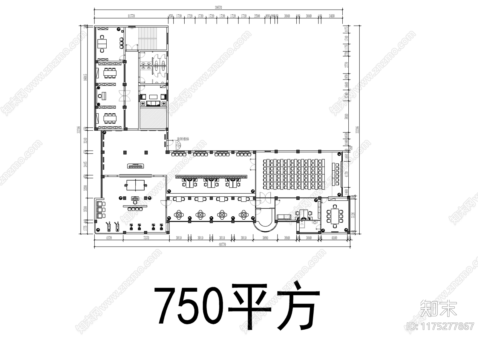 办公空间方案平面图集cad施工图下载【ID:1175277867】