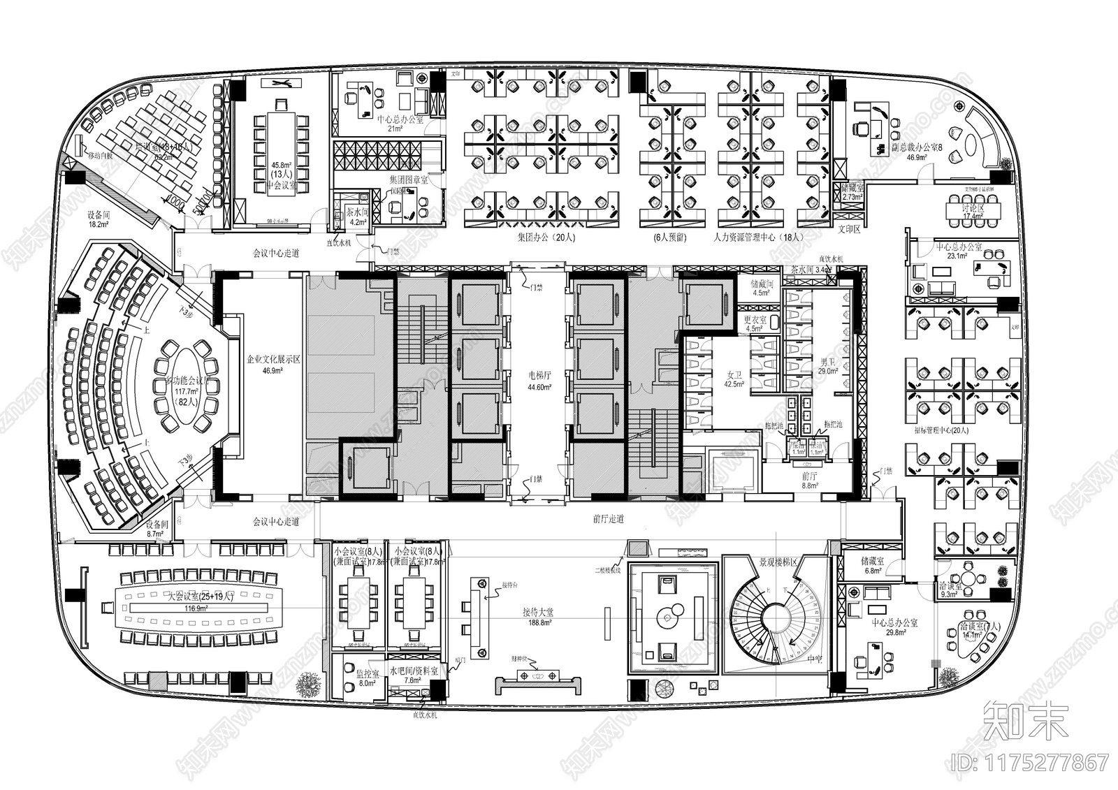 办公空间方案平面图集cad施工图下载【ID:1175277867】