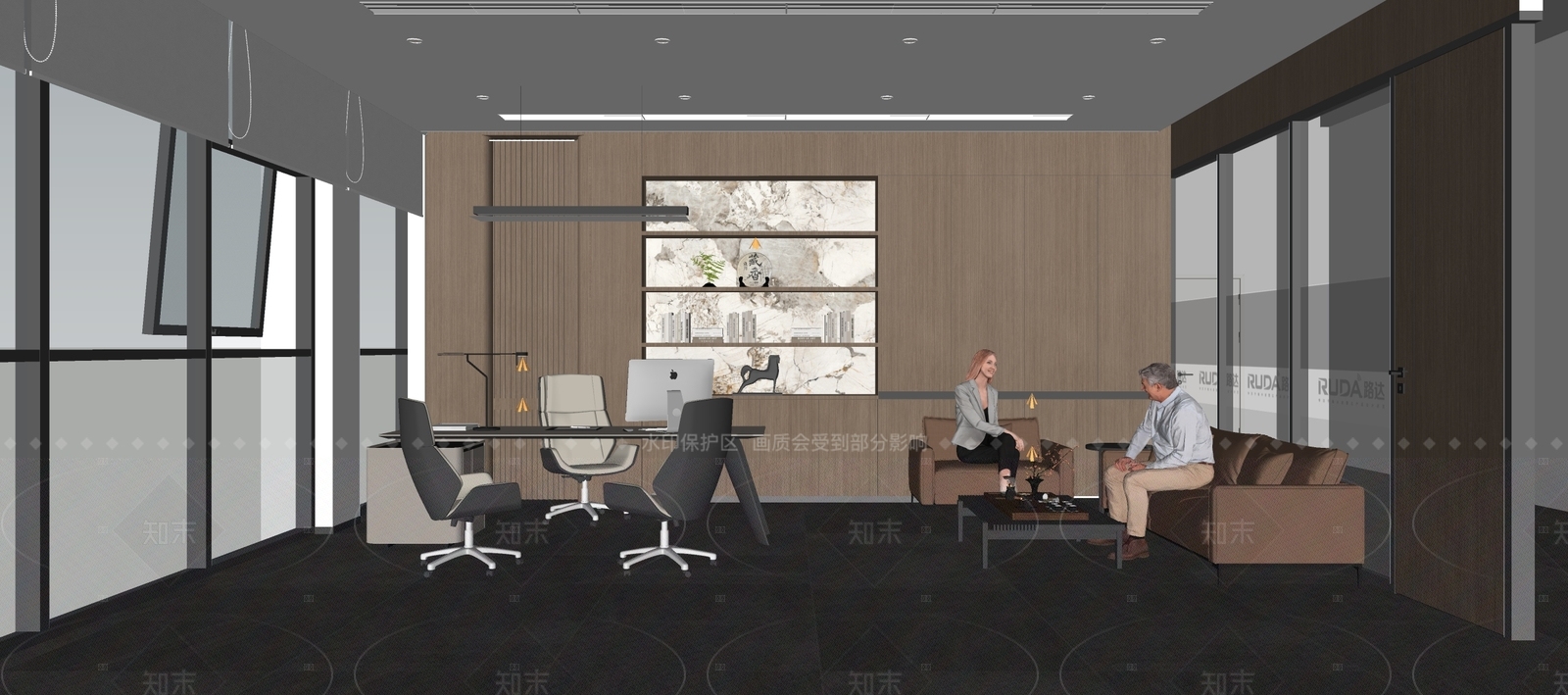 现代其他办公区域SU模型下载【ID:1175294783】