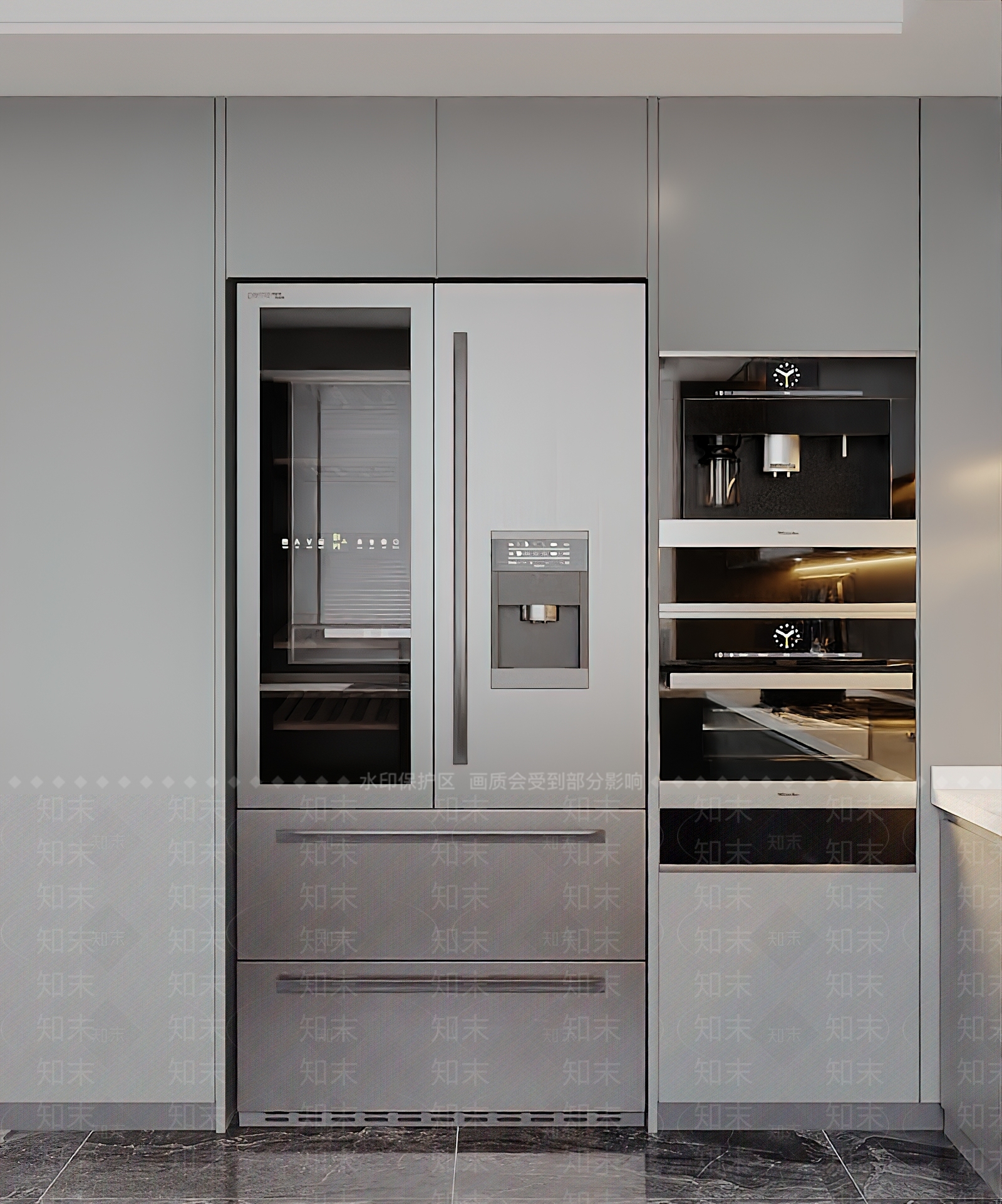 现代极简冰箱柜3D模型下载【ID:1175301127】